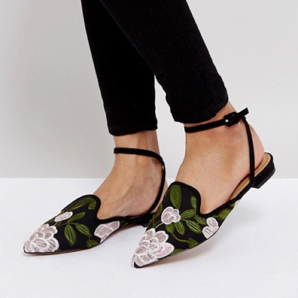 ASOS LAGOS Embroidered Ballet Flats